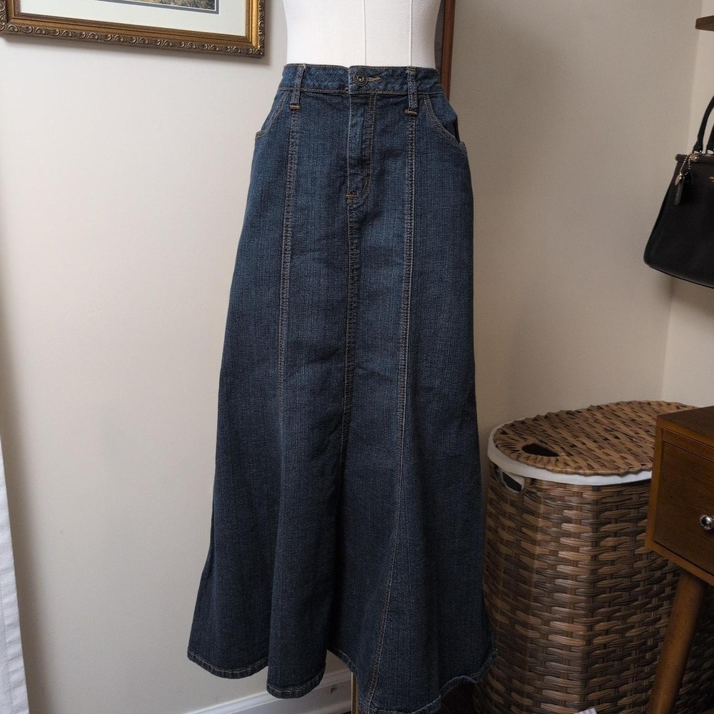 St. John's Bay Indigo Stretch Denim Skirt